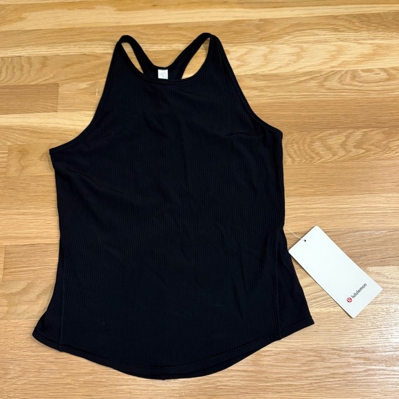 Lululemon Base Pace Tank Ribbed Black Size 6 NWT - Picture 2 of 6